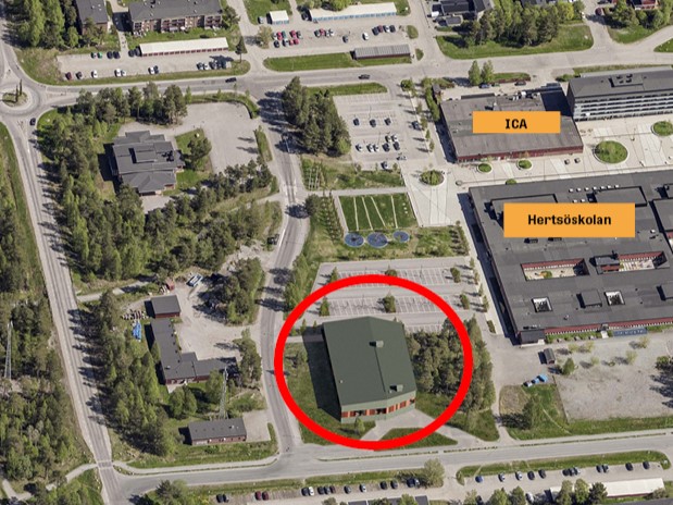 Överblicksbild och karta till nya Hertsö badhus