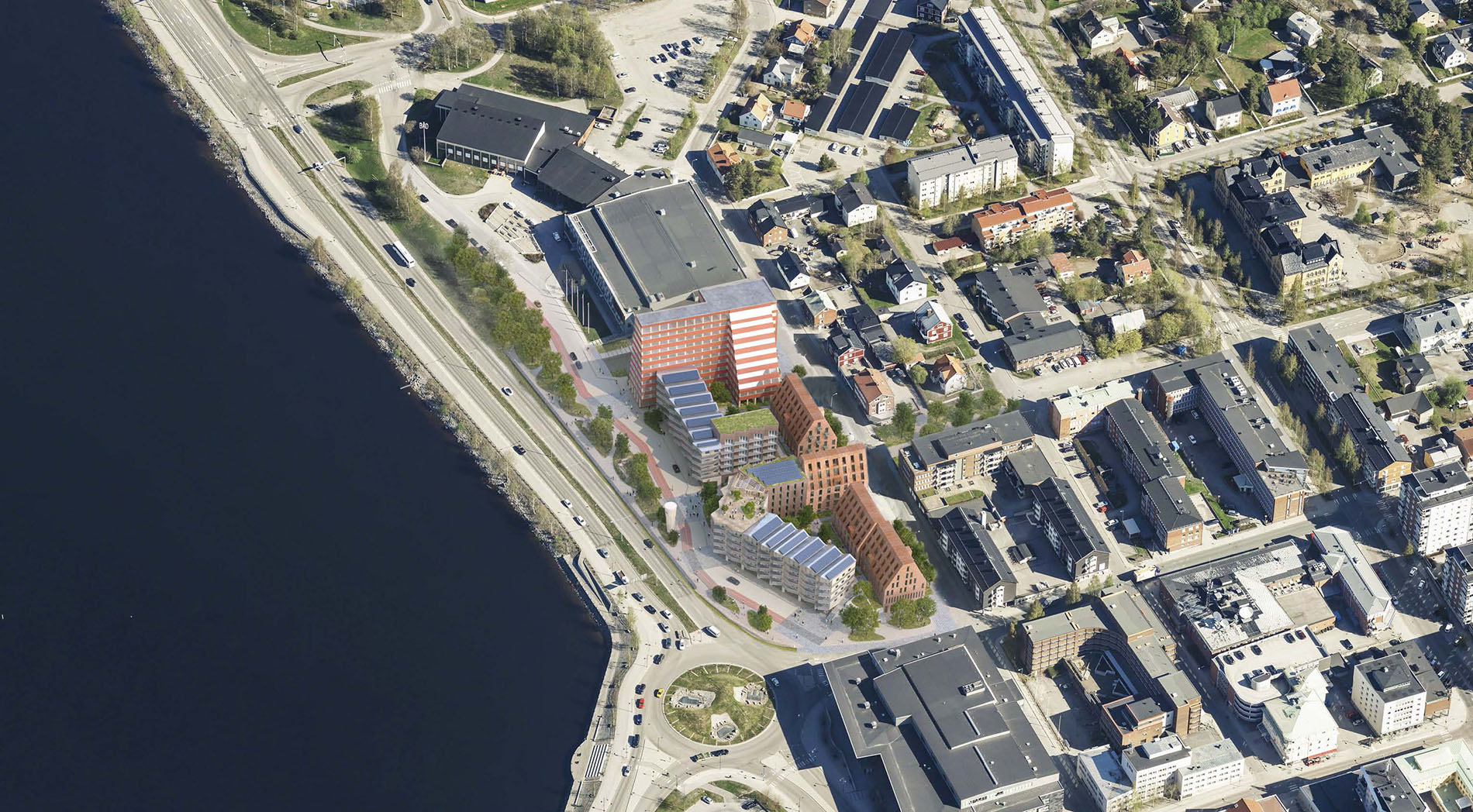 Förslag "Entré Luleå" lämnades in av teamet Skanska Sverige AB, Sandell och Sandberg Arkitekter, Belatchew Arkitekter, PAJU Arkitektur och landskap samt AFRY