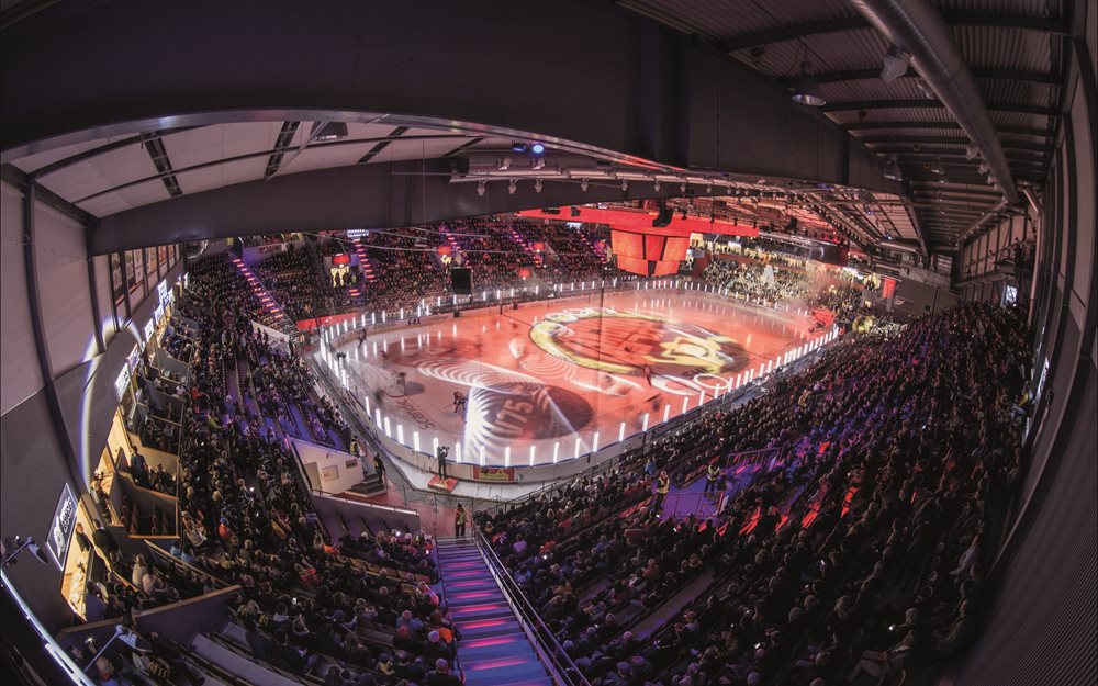 Coop Norrbotten Arenas interiör under en match med Luleå hockey