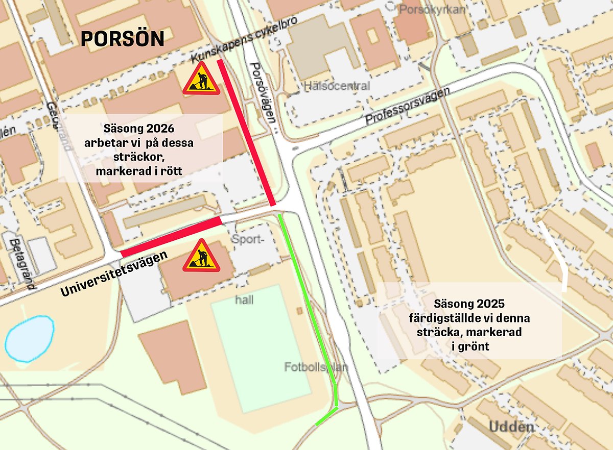 Karta som visar var den nya Hertsökolan byggs